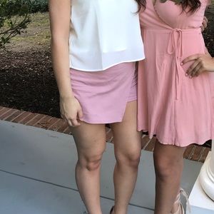 Blush pink envelope skirt